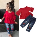 Piger T-shirt og jeans L1442 1