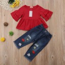 Piger T-shirt og jeans L1442 2