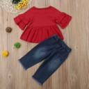 Piger T-shirt og jeans L1442 3