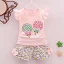 Piger T-shirt og shorts L1085 1