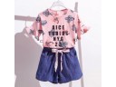 Piger T-shirt og shorts L1236 1