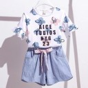 Piger T-shirt og shorts L1236 4