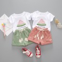 Piger T-shirt og shorts L1253 1