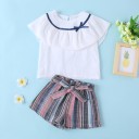 Piger T-shirt og shorts L1384 1