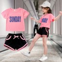 Piger T-shirt og shorts L1421 1