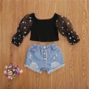 Piger T-shirt og shorts L1458 2