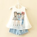 Piger tanktop og shorts L1361 1
