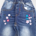 Pigerjeans med blomsterprint 4