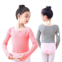 Pigernes dansebluse med lange ærmer, opvarmningskort sweater i ribstrik, balletbolero til opvarmning og træning 10