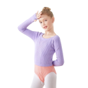 Pigernes dansebluse med lange ærmer, opvarmningskort sweater i ribstrik, balletbolero til opvarmning og træning 11