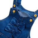 Pigernes denim overalls med broderi Lange bukser Justerbare stropper med knapper Lommer Komfortabel jumpsuit lavet af bomuld og polyester Stilfulde børnebukser 2