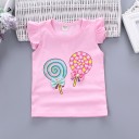 Pigersæt - T-shirt med slikkepinde og shorts med blomster J2493 3