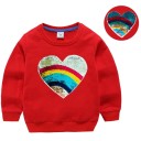 Pigesweatshirt med pailletter L558 16