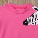 Pigesweatshirt med zebraprint L664 2