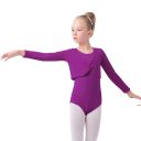 Piget danse top med lange ærmer bomuld elastan strækbart tøj til ballet gymnastik og danse træning 11