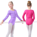 Piget danse top med lange ærmer bomuld elastan strækbart tøj til ballet gymnastik og danse træning 13