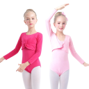 Piget danse top med lange ærmer bomuld elastan strækbart tøj til ballet gymnastik og danse træning 14