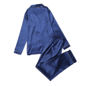 Pigiama da donna in velluto con colletto e taschino Completo monocolore con maniche lunghe e pantaloni in poliestere e spandex in vari 21
