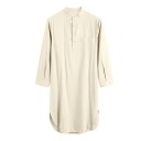 Pigiama da uomo camicia da notte maniche lunghe chiusura con bottoni taglio comodo cotone poliestere uso domestico e sonno 4