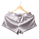 Pigiama da uomo con pantaloni corti in acetato con superficie liscia e brillante, vita elastica, taglio comodo per indossare a casa e per dormire 3