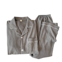 Pigiama da uomo con taglio camicia a maniche lunghe e pantaloni in materiale strutturato poliestere per uso domestico e sonno 6