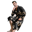 Pigiama da uomo lungo con cintura motivo drago poliestere elastan abbigliamento confortevole per casa da notte e relax 4
