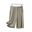 Pigiama da uomo pantaloni corti in materiale elastico elastan viscosa vita elastica taglio comodo per uso domestico e sonno 4