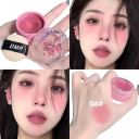 Pigmenteret puddercreme Matte langtidsholdbar blush til ansigt Multifunktionel makeup nem påføring fløjlseffekt 9