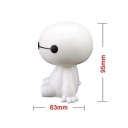 Piirretty robotti Baymax tärisevällä päällä Valkoinen figuuri Autodekorointi Sisustusesine Suloinen keräilyhahmo 6
