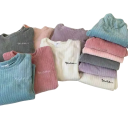 Pijama de invierno de mujer de felpa de poliéster y spandex Conjunto cálido de un solo color con manga larga y pantalones Talla universal 12