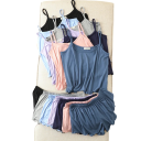 Pijama de mujer de modal y spandex Conjunto de verano de un solo color con top y pantalones cortos Escote en O Material suave y transpirable para dormir 4