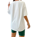 Pijama de verano para mujer con manga corta y pantalones cortos Conjunto de un solo color con el texto Brooklyn de poliéster y spandex en varios colores 2