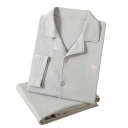 Pijama masculino longo com botões e colarinho em algodão confortável corte solto para uso doméstico dormir conjunto calças e camisa 6