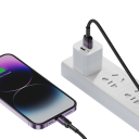 Pikalatauskaapeli 1m USB A - iPhone Lightning alumiininen datakaapeli 2.4A violetti kaapeli iPhonen lataukseen ja datan synkronointiin 4