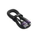Pikalatauskaapeli 1m USB A - iPhone Lightning alumiininen datakaapeli 2.4A violetti kaapeli iPhonen lataukseen ja datan synkronointiin 5