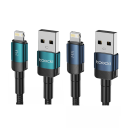 Pikalatauskaapeli 2m USB A - iPhone Lightning alumiininen datakaapeli 2.4A kaapeli iPhonen lataamiseen ja tietojen synkronointiin 3