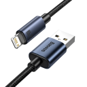 Pikalatauskaapeli USB A - Lightning 1 m musta 2.4A 480 Mbps kaapeli iPhonen nopeaan lataukseen ja tietojen synkronointiin ilman ylikuumenemista 2