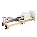 Pilates Reformer rozkládací cvičební stroj 2350×690 mm dřevěná konstrukce gumovník javor pro domácí posilovnu a fitness trénink 4