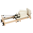 Pilates Reformer rozkládací cvičební stroj 2350×690 mm dřevěná konstrukce gumovník javor pro domácí posilovnu a fitness trénink 5