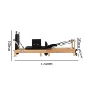 Pilates Reformer rozkládací cvičební stroj 2350×690 mm dřevěná konstrukce gumovník javor pro domácí posilovnu a fitness trénink 7
