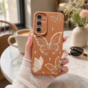 Pillangós mintás tok Samsung Galaxy S24+ számára Szilikon hátlap kameravédelemmel Mobiltelefon védőtok Samsung S24 Pluszhoz Mindennapi 12