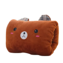 Pillow aquecedor de mãos 30 x 20 cm Urso castanho Almofada de pelúcia para dormir Presente criativo Acessório aconchegante de inverno para a cama e o escritório 2