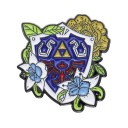 Pin smaltat cu motiv de scut floral cca 2,5 x 2,8 cm insignă metalică multicoloră pentru rever rucsac tricou accesoriu 1