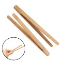 Pinças de cozinha em bambu 2 pcs Pequenas pinças para agarrar e servir alimentos Com extremidades ranhuradas e manuseio com uma mão Comprimento aprox 1