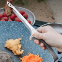 Pinças de titânio para grelhar 23,5 cm Pinças de cozinha resistentes Pinças de servir precisas para carne Legumes BBQ Grelhar 3