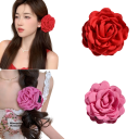 Pince à cheveux 9 x 9 cm Pince à cheveux décorative avec fleur en tissu Pince à cheveux en plastique Accessoire capillaire pour femmes 8