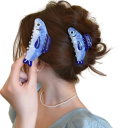 Pince à cheveux en forme de poisson 8,5 cm Sangle décorative bleue pour cheveux Pince en plastique pour femmes Clip solide Accessoire de coiffure stylé 3