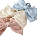 Pince à cheveux pour femmes Noeud 11 cm Barrette unie avec ruban en tissu 13,5 cm Accessoire de mode élégant pour un maintien ferme des cheveux 1