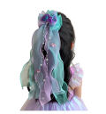 Pince à cheveux pour filles Noeud scintillant avec de longs rubans Étoile de mer Accessoire capillaire de princesse Accessoire pastel festif 2