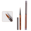 Pinceau cosmétique pour ongles triangulaire, poignée en bois peinture florale sur ongles largeur des poils 3,0 mm longueur des poils 9,0 mm 5